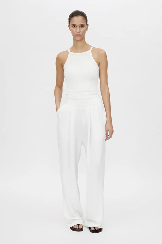 Kusama Pant by Camilla and Marc – soft white textured mid-rise pants with relaxed shaping and clean seams, perfect for polished everyday wear.
