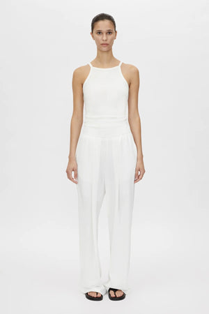 Kusama Pant by Camilla and Marc – soft white textured mid-rise pants with relaxed shaping and clean seams, perfect for polished everyday wear.