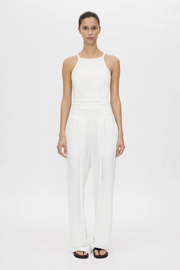 Kusama Pant by Camilla and Marc – soft white textured mid-rise pants with relaxed shaping and clean seams, perfect for polished everyday wear.