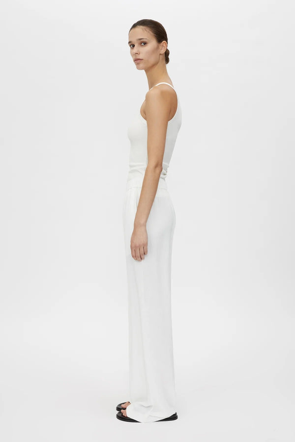Kusama Pant by Camilla and Marc – soft white textured mid-rise pants with relaxed shaping and clean seams, perfect for polished everyday wear.