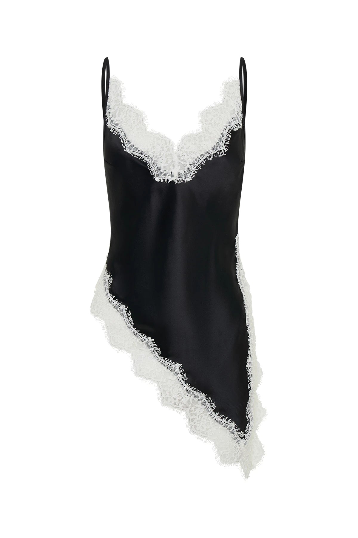 Lilah Lace Trim Top Black