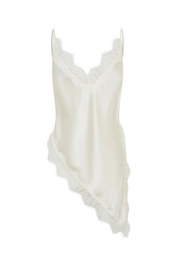 Lilah Lace Trim Top Ivory