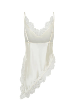 Lilah Lace Trim Top Ivory