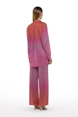 Lumiere Shade Pants Sunset by Oséree, elegant straight-fit pants with a metallic finish, perfect for stylish day-to-night looks and special events