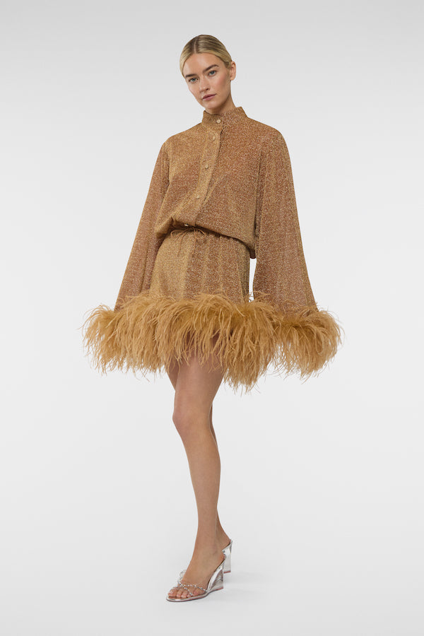 Oséree | Lumiere Plumage Mini Skirt Toffee | Girls with Gems