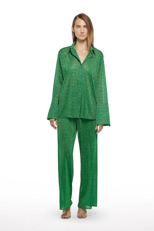 Lumiere Pants Emerald Green by Oséree, premium straight-fit pants with effortless elegance, perfect for stylish day or night occasions