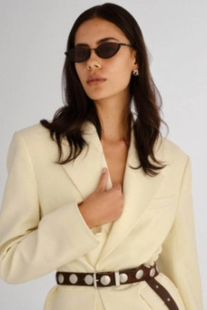 Lia Black by Luv Lou, cat-eye sunglasses with black frame and smoke lenses, a trendy piece perfect for timeless everyday wear or chic summer styling.