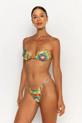 Lia Bottom Posidonia by Sommer Swim, V cut bikini bottoms with gold detail. Perfect for beach days or mix and match swim looks.