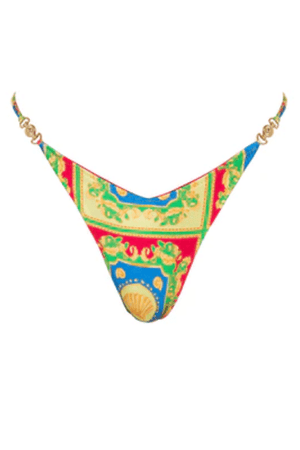 Lia Bottom Posidonia by Sommer Swim, V cut bikini bottoms with gold detail. Perfect for beach days or mix and match swim looks.