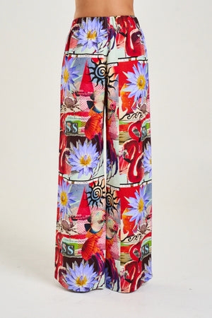 Linen Pant Dazed Print by Summi Summi, relaxed linen pants with contrast trim. Perfect for summer styling or everyday wear.