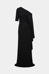 Liria Jersey Dress Black by Misha – full length stretch jersey dress with sleek body skimming silhouette.