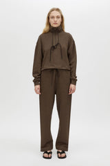 Lloyd Funnel Neck Sweater Chocolate by Camilla and Marc - oversized knit sweater with funnel neck and drawcord, perfect for cozy elevated styling.