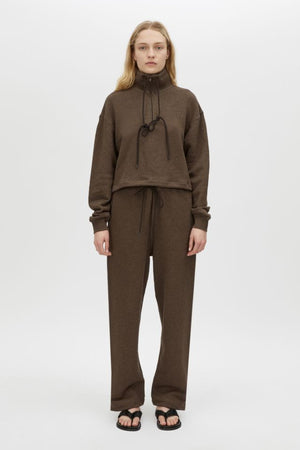 Lloyd Funnel Neck Sweater Chocolate by Camilla and Marc - oversized knit sweater with funnel neck and drawcord, perfect for cozy elevated styling.