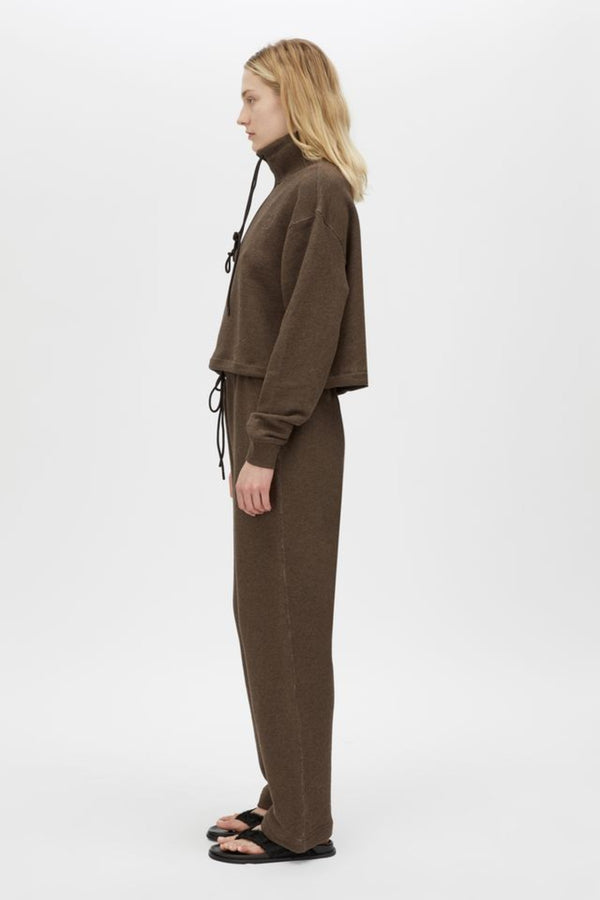 Lloyd Funnel Neck Sweater Chocolate by Camilla and Marc - oversized knit sweater with funnel neck and drawcord, perfect for cozy elevated styling.