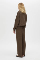 Lloyd Funnel Neck Sweater Chocolate by Camilla and Marc - oversized knit sweater with funnel neck and drawcord, perfect for cozy elevated styling.