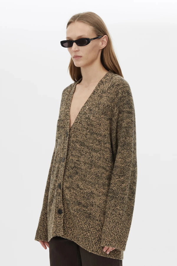Lloyd Funnel Neck Sweater Chocolate by Camilla and Marc - oversized knit sweater with funnel neck and soft texture, perfect for cozy elevated styling.