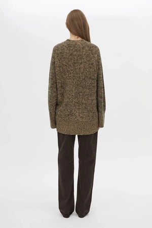 Lloyd Funnel Neck Sweater Chocolate by Camilla and Marc - oversized knit sweater with funnel neck and soft texture, perfect for cozy elevated styling.