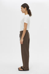 Lloyd Track Pant Chocolate by Camilla and Marc - relaxed knit track pants with drawstring waist and straight leg, perfect for elevated loungewear styling.