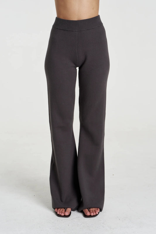 Lounge Knit Pant Shadow by Summi Summi – relaxed organic cotton knit pants for elevated comfort and everyday wear.
