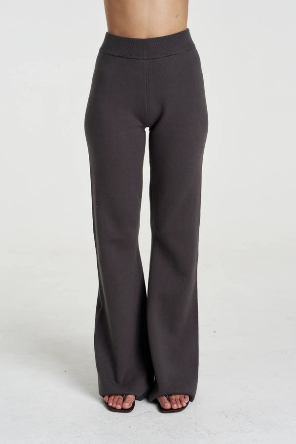 Lounge Knit Pant Shadow by Summi Summi – relaxed organic cotton knit pants for elevated comfort and everyday wear.