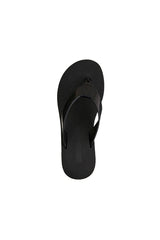 Lulu Sandal by Alias Mae, a bold black leather wedge with 9cm lift and clean silhouette. Perfect for elevated everyday or evening wear.