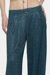 Lumière Pants Peacock by Oséree, shimmering high-waist tailored pants with fluid drape for elevated resort and evening looks.