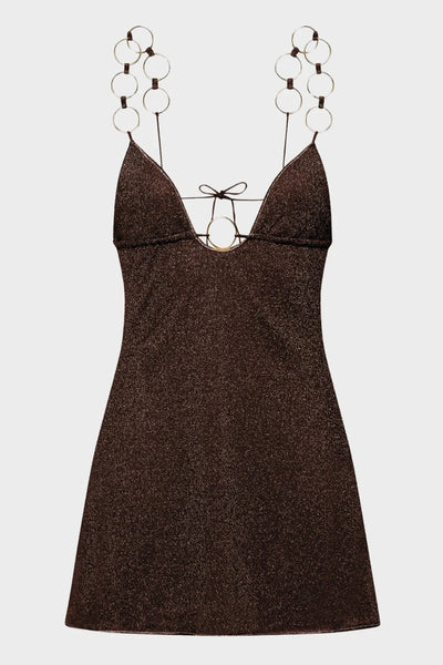 oséree lumière shade mini dress Lumiere Ring Mini Dress Chocolate — Mini Dresses