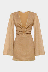 Lumiere Stones Kaftan Gold by Oséree - flowing kaftan cover up with luminous stone embellishments, perfect for elevated beach and resort styling.