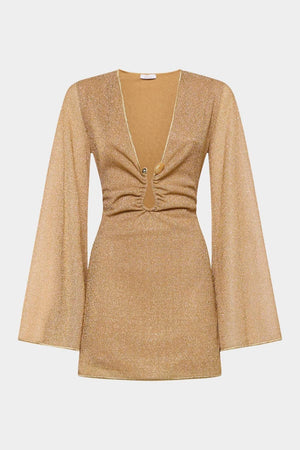 Lumiere Stones Kaftan Gold by Oséree - flowing kaftan cover up with luminous stone embellishments, perfect for elevated beach and resort styling.