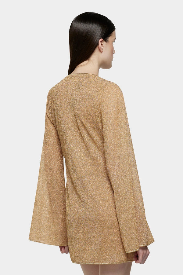 Lumiere Stones Kaftan Gold by Oséree - flowing kaftan cover up with luminous stone embellishments, perfect for elevated beach and resort styling.