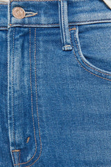 MOTHER The Hustler Skimp Kissing The Caddy jeans, mid wash flare denim with high rise fit and cropped silhouette, versatile jeans for everyday styling.