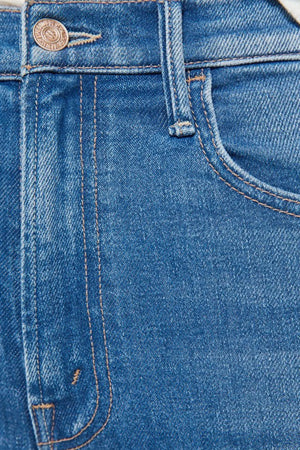 MOTHER The Hustler Skimp Kissing The Caddy jeans, mid wash flare denim with high rise fit and cropped silhouette, versatile jeans for everyday styling.