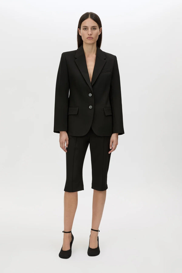 Mackinley Fitted Blazer by Camilla and Marc, a black single-breasted blazer with structured shoulders, slim silhouette, and tailored finish.
