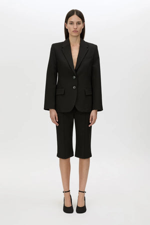 Mackinley Fitted Blazer by Camilla and Marc, a black single-breasted blazer with structured shoulders, slim silhouette, and tailored finish.