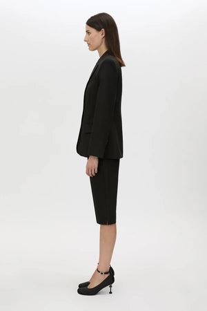 Mackinley Fitted Blazer by Camilla and Marc, a black single-breasted blazer with structured shoulders, slim silhouette, and tailored finish.