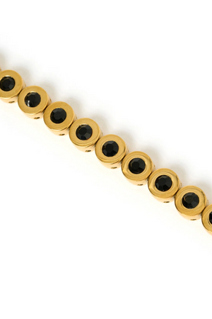 Maeve Gold Bracelet Black by Arms Of Eve – a gold chain bracelet with black zircon stones. Perfect for elevated styling.