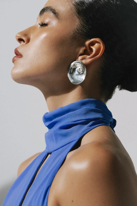 Magia Salvaje Maxi Dress by Baobab, halter-neck cutout dress in lightweight woven fabric with open back and self-tie straps, perfect for sun-soaked events.