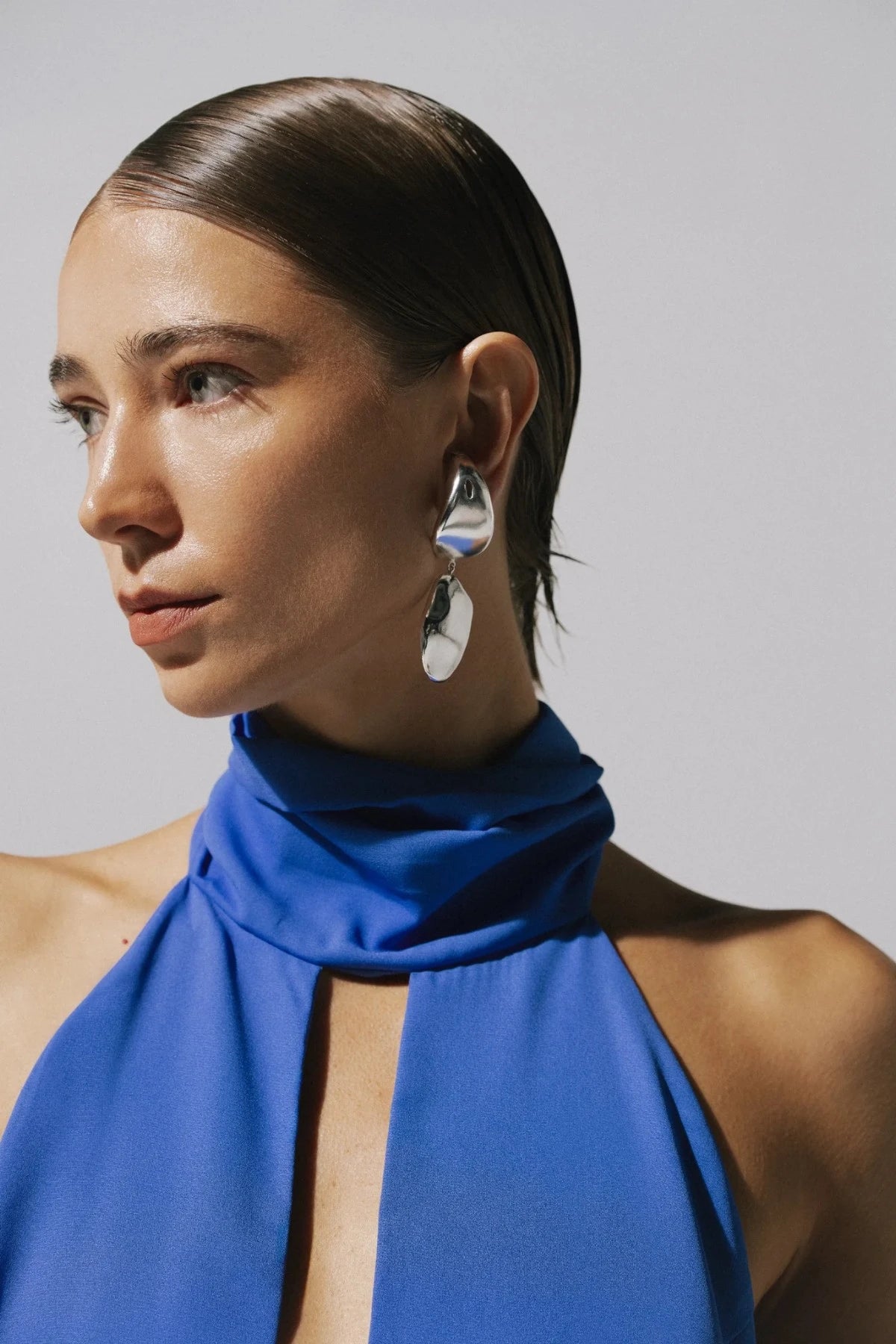 Magia Salvaje Maxi Dress by Baobab, halter-neck cutout dress in lightweight woven fabric with open back and self-tie straps, perfect for sun-soaked events.