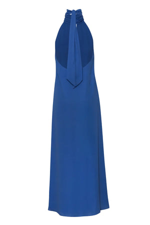 Magia Salvaje Maxi Dress by Baobab, halter-neck cutout dress in lightweight woven fabric with open back and self-tie straps, perfect for sun-soaked events.