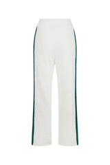 Mallorca Trackpant Snow by Araminta James, cotton knit pants with velour trims and relaxed fit, a trendy piece perfect for laid-back or coordinated styling.