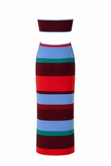Mambo Maxi Dress Funky Aperol by Baobab, reversible strapless maxi dress with bold cutout detailing.