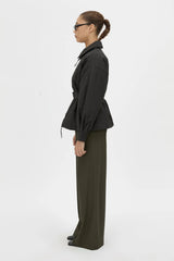 Manon Padded Belted Jacket Black by camilla and marc – hammered texture belted puffer jacket with utility buckle.