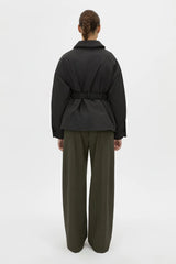 Manon Padded Belted Jacket Black by camilla and marc – hammered texture belted puffer jacket with utility buckle.
