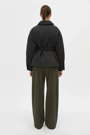 Manon Padded Belted Jacket Black by camilla and marc – hammered texture belted puffer jacket with utility buckle.