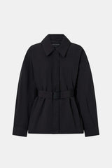 Manon Padded Belted Jacket Black by camilla and marc – hammered texture belted puffer jacket with utility buckle.