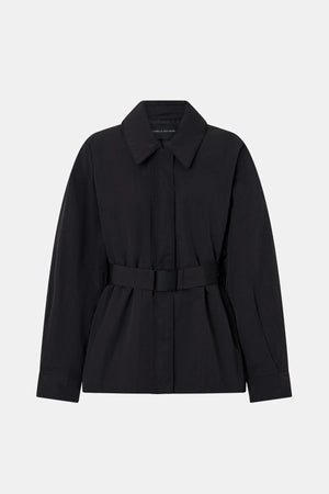 Manon Padded Belted Jacket Black by camilla and marc – hammered texture belted puffer jacket with utility buckle.