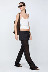 Maralia Overlay Pant by Bec + Bridge, a sheer georgette pant with contrast mini skirt overlay and tie waist for sleek, fashion-forward elegance.