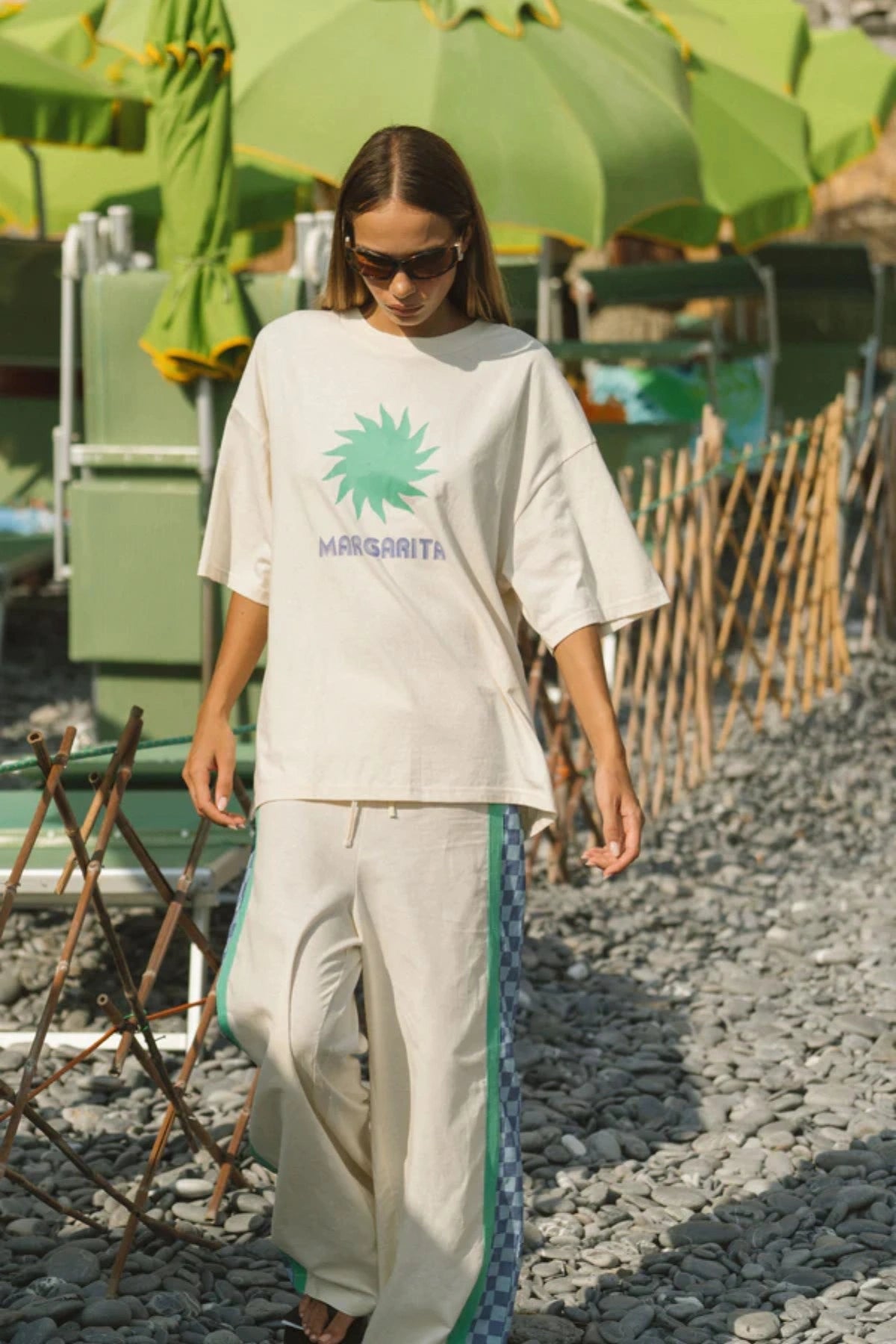 Margarita Tee by Araminta James — an oversized natural cotton tee with a front graphic, perfect for relaxed everyday styling.