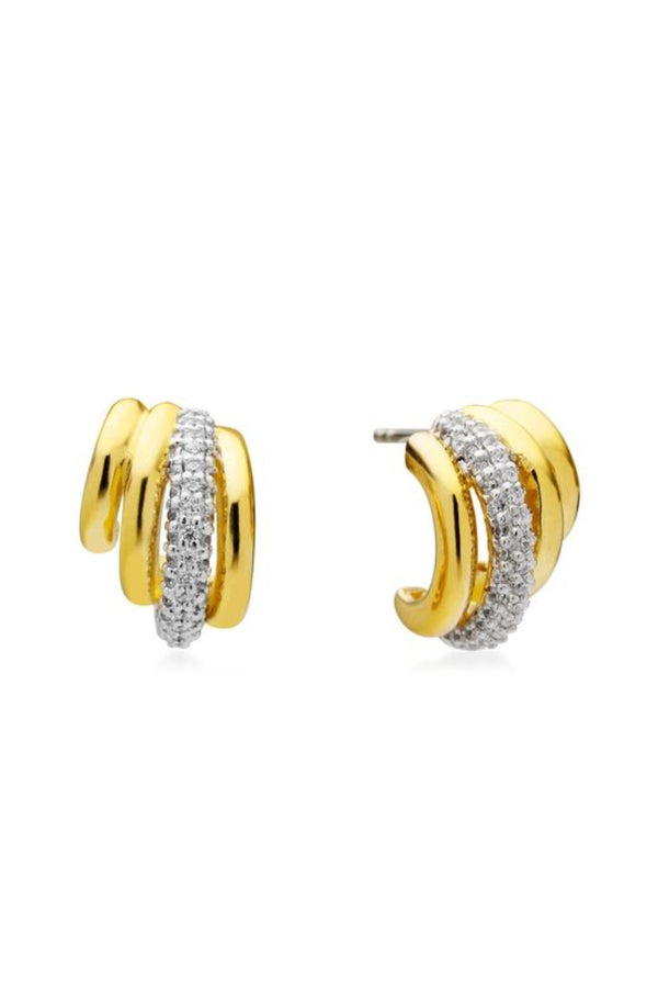Mariposa Earrings by Amber Sceats, gold and crystal hoop earrings, perfect for elevated day to night styling