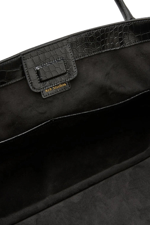 Marlow Tote Croc Embossed by Reh Studios, leather tote with structured design. Perfect for work, travel, or everyday use.